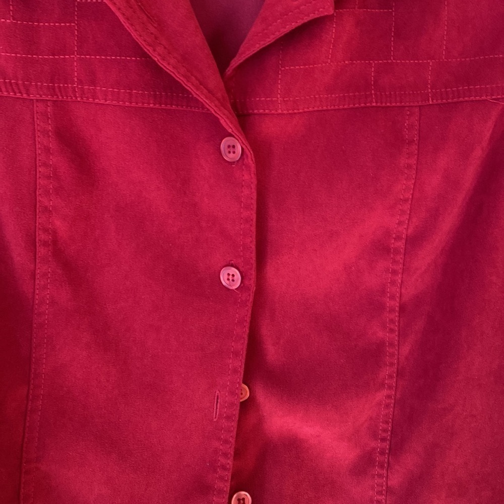 Koret Women's Red Button Down Shirt - Picture 8 of 9